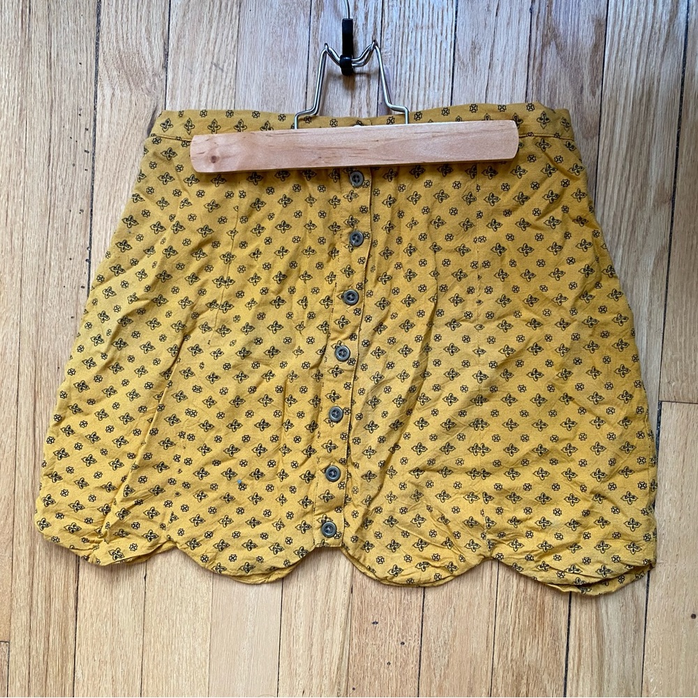 Cooperative (Urban Outfitters) button front tulip hem mini skirt